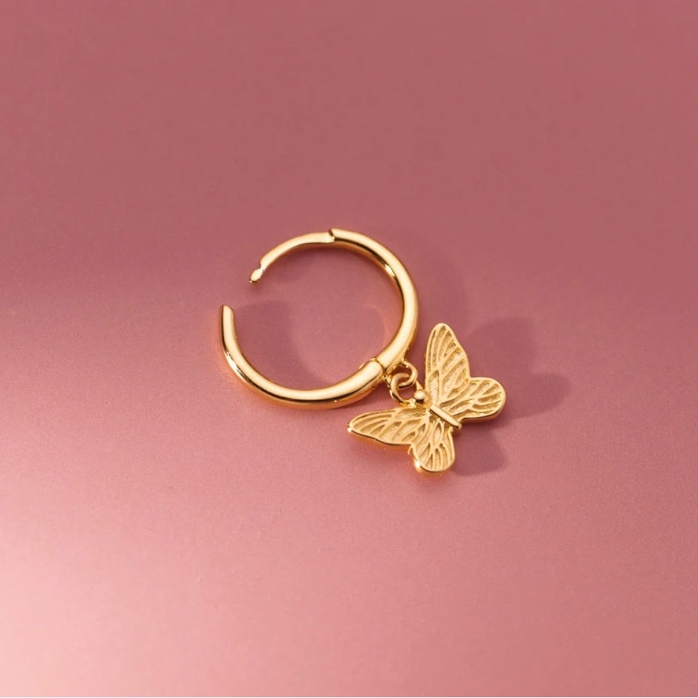Gold Butterfly Earrings Set